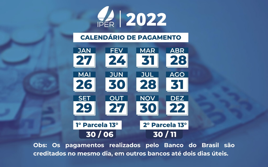 Calendário de Pagamentos - 2022